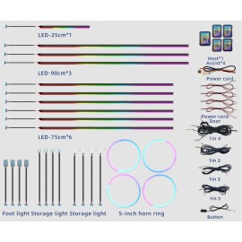 Us Local Shipping Car Ambient Light Multi Color Lighting Car LED Ambient Light Dynamic Lighting WholesaleLight Color: 26 in 1