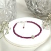 GemInspire Natural Ruby Beaded Bracelet, Pearl Cross Bracelet, Faith Hope