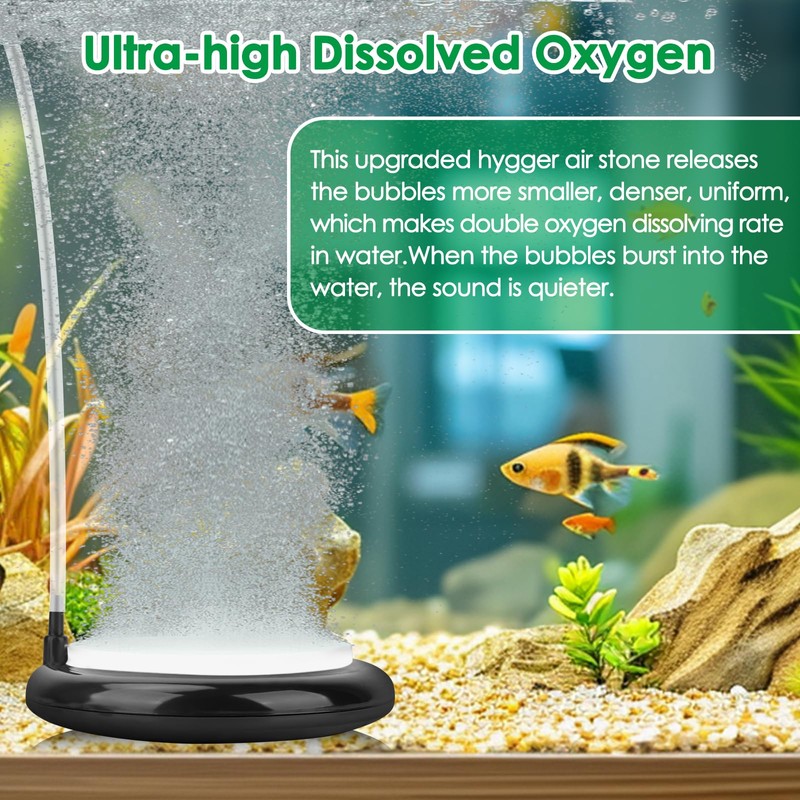 hygger hygger Aquarium Air Stone, Aquarium Aerator (Black)