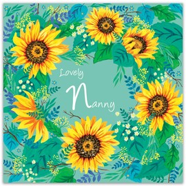 Twizler Nanny Birthday Card - Sunflowers Floral - Happy Birthday Card for Nanny