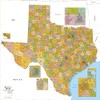 Texas ZIP Code Map with Counties - Standard - 36"