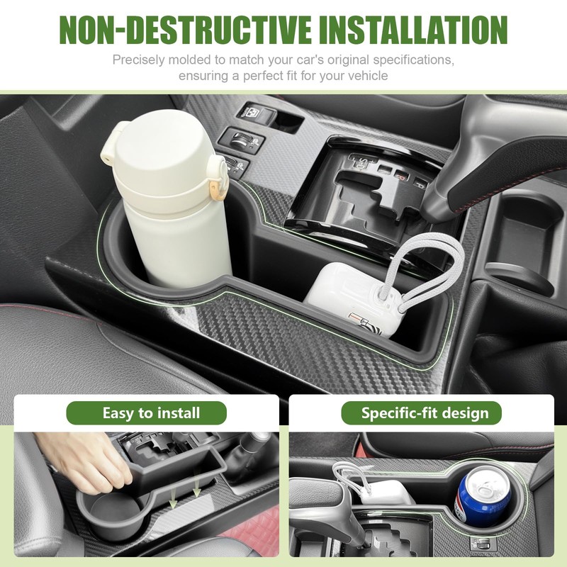 Qyebbk Upgrade Cup Holder Insert for 2014-2024 Toyota 4Runner Center