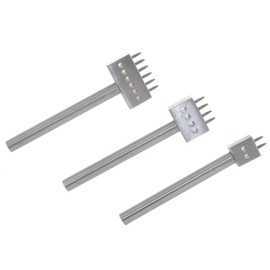 Stainless Steel 6MM Leather Craft Tool Set Leather Punching Suit Hole Puncher 3pcs Prong Punch & Stitching Chisel for DIY Lacing and Hole Punching(2 + 4 + 6 Prongs)