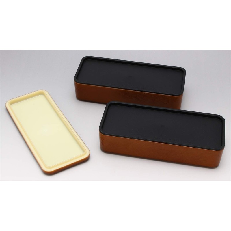 Yamanaka Paint Wood Grain Square Lunch Box Moon Rabbit M16408-4