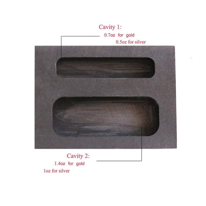 LLF Graphite Ingot Mold 1/2 1 Ounce Silver Melting Casting