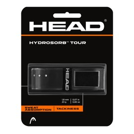 HEAD Hydrosorb Tour Tennis Replacement Grip - Tacky Racquet Handle Grip Tape - Black