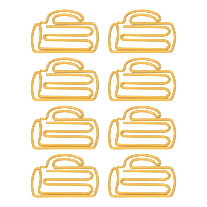 Office Clips 100pcs Cute Paper Yellow Cup Style Strong Metal