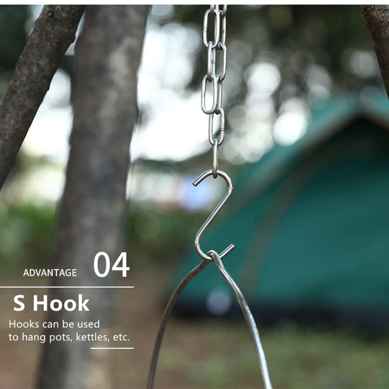 Portable Campfire Stand, Outdoor Cookware Stand, Campfire Cooking Accessories Set,