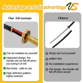 yoriichi Sword, Demon Slayer Sword, yoruichi Cosplay Katana -41 inch for Role-Playing and Collection.Anime Original Texture.