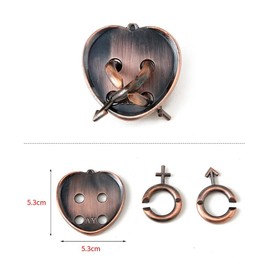 Joyeee 6 Pcs Brain Teaser Metal Wire Puzzles, Mind IQ Test Unlock Toy, Interlock Challenge Puzzle Game Educational Toy Gift for Boys Girls Teens Adults, B