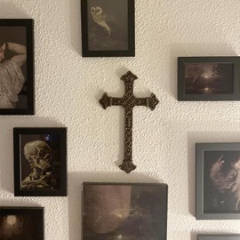 DreamsEden Metal Christian Wall Cross Set of 2, Decorative Holy Cross for Wall Home Decor