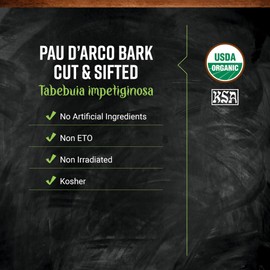 Frontier Co-op Pau d'Arco Bark, Cut & Sifted, Kosher, Non-irradiated | Bulk Bag | Tabebuia impetiginosa (Mart. ex DC.) | 16 Ounce (Pack of 1)