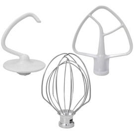 2025 Upgrade Attachments for Kitchenaid 4.5 QT Stand Mixer K45WW Wire Whip K45DH Dough Hook K45B Coated FlaT Style Blade Paddle K45 K4SS K45SS KSM75 KSM90 KSM95 KSM100 KSM103