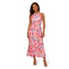 Adrianna Papell Women's Floral Chiffon Halter Dress, Ivory Multi
