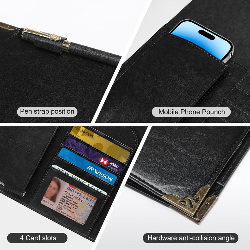 Darolin Premium PU Leather D-Ring Binder, 3 D-Ring Binder with