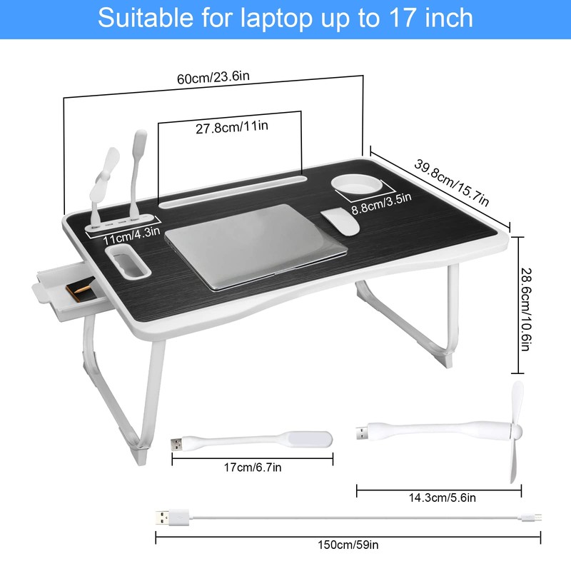 Laptop Bed Table, Laptop Desk for Bed, Foldable Laptop Bed