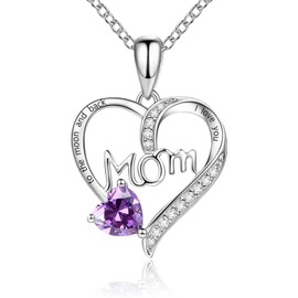 Regalos para Mujer Mama - Flores Rosa Eterna con Collar Para Mujeres, Regalo Romántico para Mujer en San Valentín, Día de la Madre, Aniversario o Cumpleaños (Púrpura)
