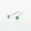 Richight 3mm Natural Stone Emerald Pure Silver Tiny Stud Earrings