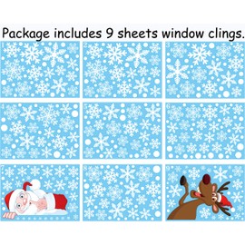 Moon Boat 320PCS Christmas Snowflakes Window Clings Decals Winter Party Wonderland Decorations Ornaments Supplies (9 Sheets)