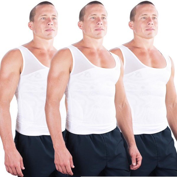 Esteem Apparel 3-pack Original Men's Compression Shirt to Hide Gynecomastia