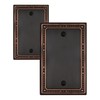 ZILLSEA 2-Pack Aged Bronze Blank Outlet Covers, Metal Blank Wall