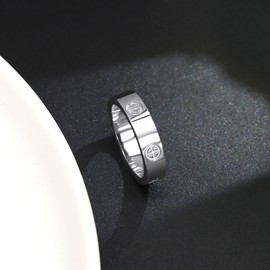 Yifnny Love Ring, Women's Stainless Steel Ring Couple Rings Valentine's Day Ring Jewellery Engagement Rings Wedding Rings Men Cross Rings Promise Rings for Women Gift Jewellery, Metal