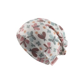 Sterntaler Beanie Butterflies - Beanie Baby - Baby Hat Made of Flame Yarn Jersey for Girls with Butterflies - Hat Protects the Head from the Sun - Lightweight Hat for Babies, ecru