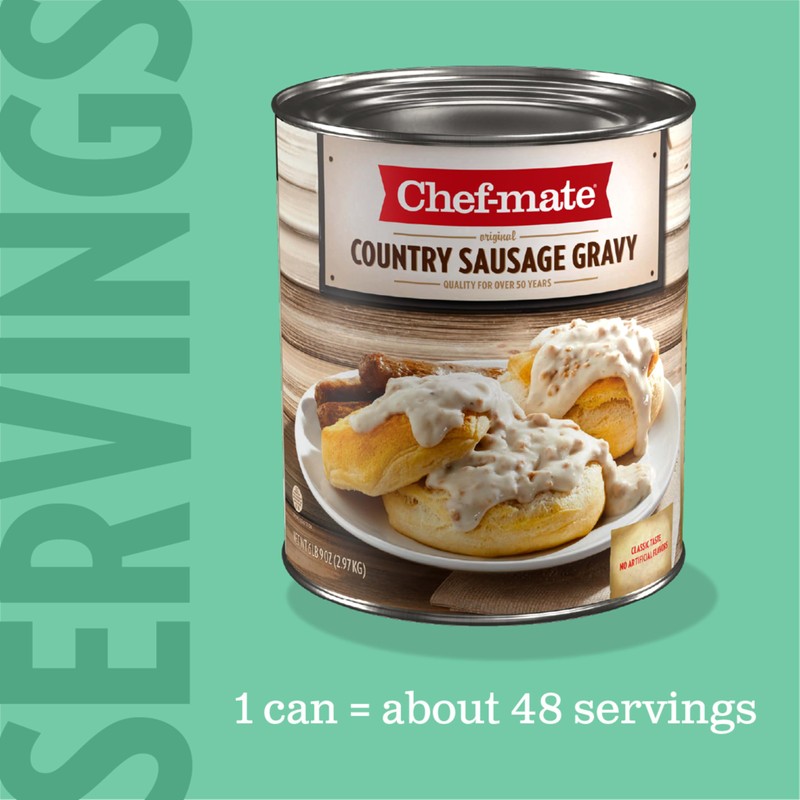 Chef-mate Country Sausage Gravy, Breakfast Sausage, Biscuits and Gravy, 6