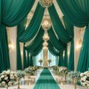 Wedding Arch Draping Fabric,1 Panel 18FT Emerald Green Sheer Chiffon
