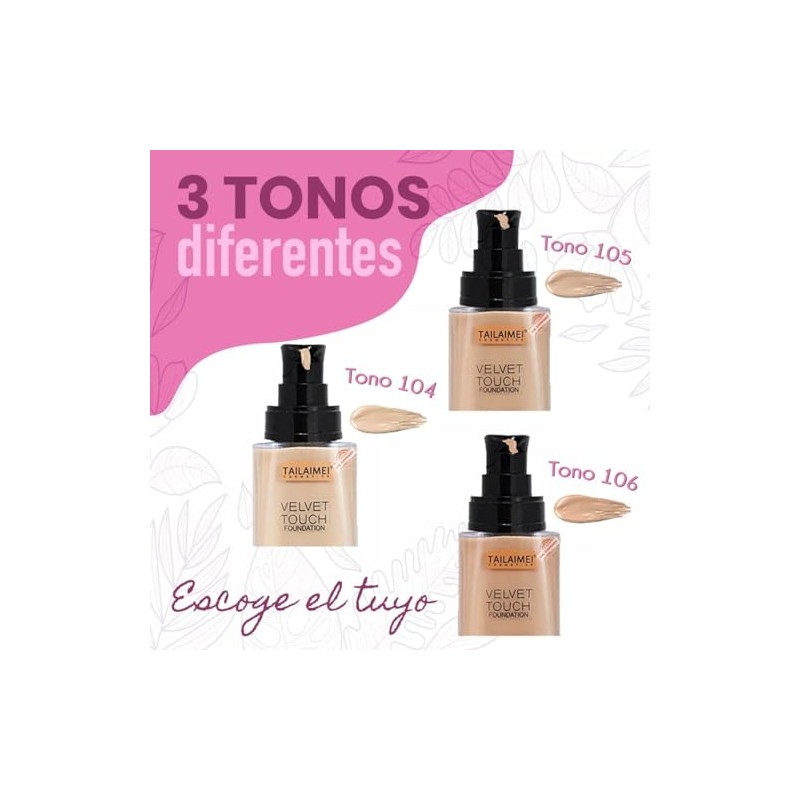 Maquillaje Tailaimei Velvet Touch Cobertura Liquido Base (Tono 4 beige)