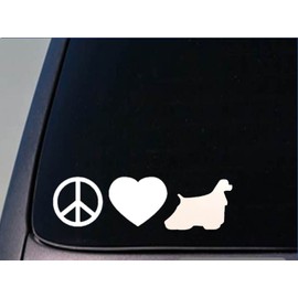 EZ-STIK Peace Love Cocker stickerH100 8" Vinyl Cocker Spaniel