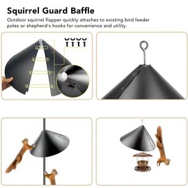 Squirrel Flapper, PVC Wrap Around Squirrel Baffle Squirrel Baffles for Bird Feeders Universal Squirrel Proof Baffle (with High and Short Fixed Clips)