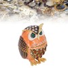 Owl Trinket Box Cute Appearance Brown Metal Jewelry Box for