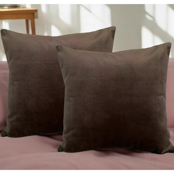Seechoo Velvet Cushion Covers, Set of 2, 45cm x 45cm,