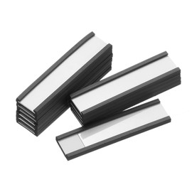 MECCANIXITY Label Holders 3" x 0.5" C Channel Rubber Magnetic for Metal Shelves Organize, Office File Cabinets Pack of 60