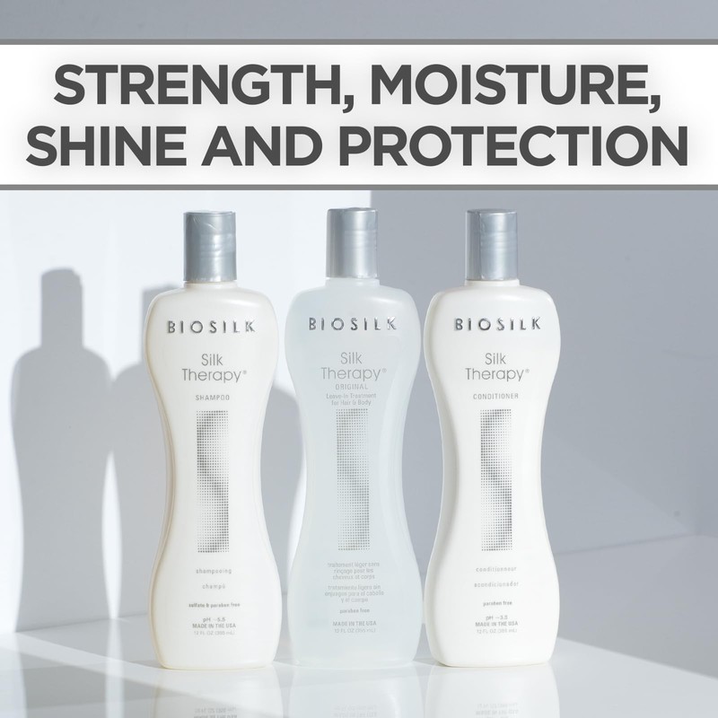BioSilk 3-Piece Silk Therapy Shampoo, Conditioner & Serum Kit, Haircare