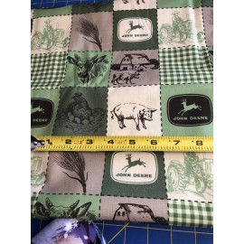 John Deere Green Brown Window Valance ForShipping 46 inches wide with a seam