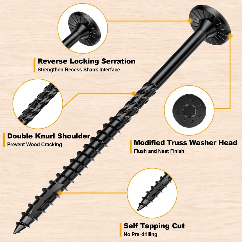 #14 x 5 Wood Structural Lag Screws 108Pcs Star Drive