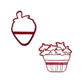 STRAWBERRY PICKING GARDEN SET OF 2 COOKIE CUTTERS MADE IN USA PR1932