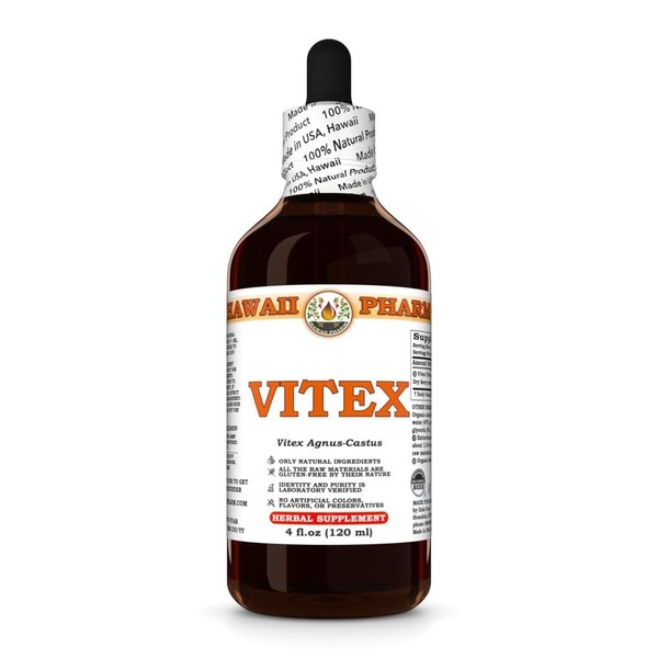 Hawaii Pharm Vitex (Vitex Agnus-Castus) Dry Berry Tincture, Made in