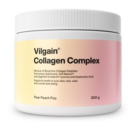 Vilgain Collagen Complex Beauty Collagen with Hyaluronic Acid, for Skin, Hair & Nails, Anti-Ageing, Moisture, Natural Ingredients, 3 Bioactive Collagen Sources (300 g, Pear and Peach)