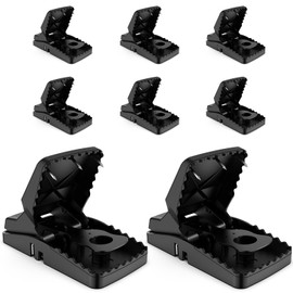 8-Pack Unstoppable Rat Trap with Steel Fangs - Much Stronger Rat Traps for Home and Outside - Kills More Indoor Outdoor Rats Faster - Easy to Set and Reusable - Set of 8