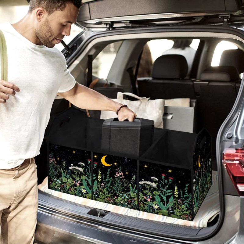 FREZORA WildFlower 50L Waterproof Polyester Trunk Organizer Car Storage MultiCompartment