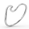 LeCalla 925 Sterling Silver Plain Ocean Wave Ring for Women