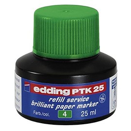 Edding Ptk 25 Refill Ink - Green - 25 Ml - with Capillary System, Ideal for Clean and Uncomplicated Refilling of Almost All Edding Brilliant Paper Markers.