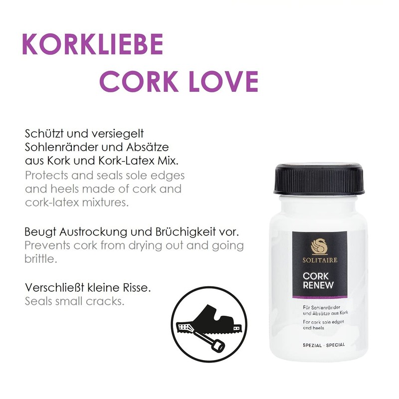 Solitaire CORK RENEW 75 ml Shoe Care for Sole Edges