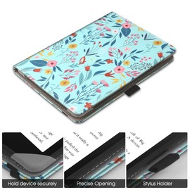 HGWALP Universal Case for 6 inch 6.8 inch 7 inch eReaders, Paperwhite Case with Hand Strap Fit with All 6" 6.8" 7" Paperwhite/Paperwhite 2023/ Paperwhite Signature Edition/Kobo eReader-Spring Bloom