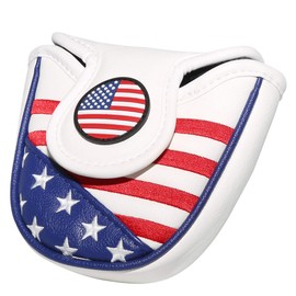Golf Putter Cover USA Mallet Putter Headcover with Magnetic Closure Leather Golf Club Covers for Most Brand (for Mallet/Style 3)