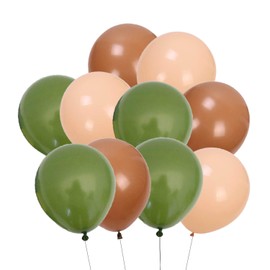 60 Pcs Olive Green Tan Brown Nude Cream Balloons Bouquet Garland Arch Kit Rustic Wedding Balloons for Eucalyptus Greenery Baby Shower Woodland Jungle Tropical Theme Birthday Party Decorations
