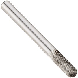 Drill America SC-1 Carbide Burr/Rotary File Cylindrical Radius-End Double Cut for Die Grinder 1/4" Dia. x 1/2" Cut Length with 1/4" Shank and 6" Overall Length, DUL Series